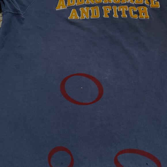 Abercrombie & Fitch Blue Crew Shirt Men's XL Muscle Fit Y2K Yellow 3D Embroidery - Picture 6 of 6